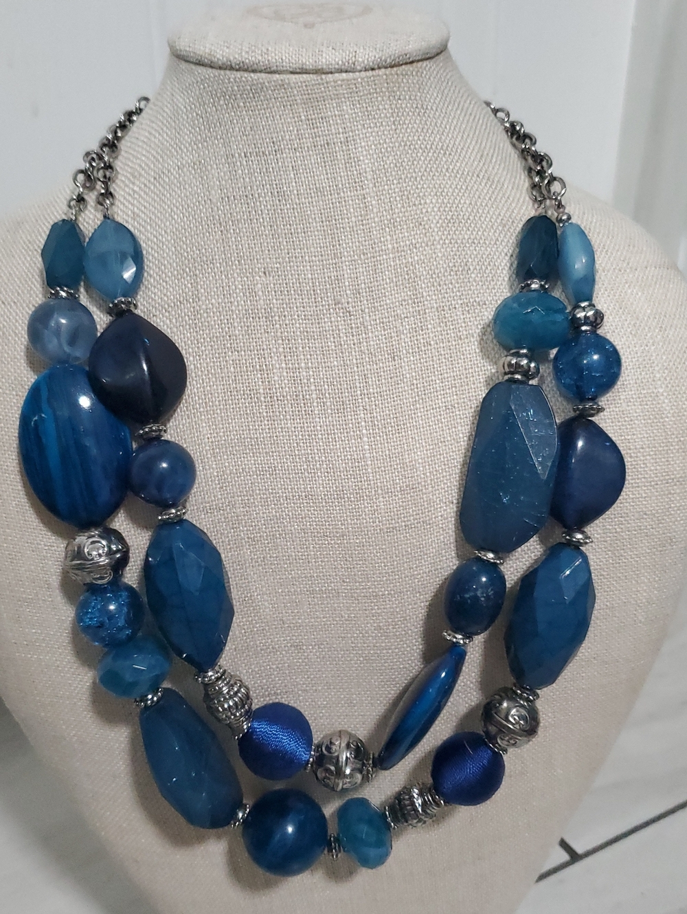 Erica Lyons Blue Multi-Strand Statement Necklace